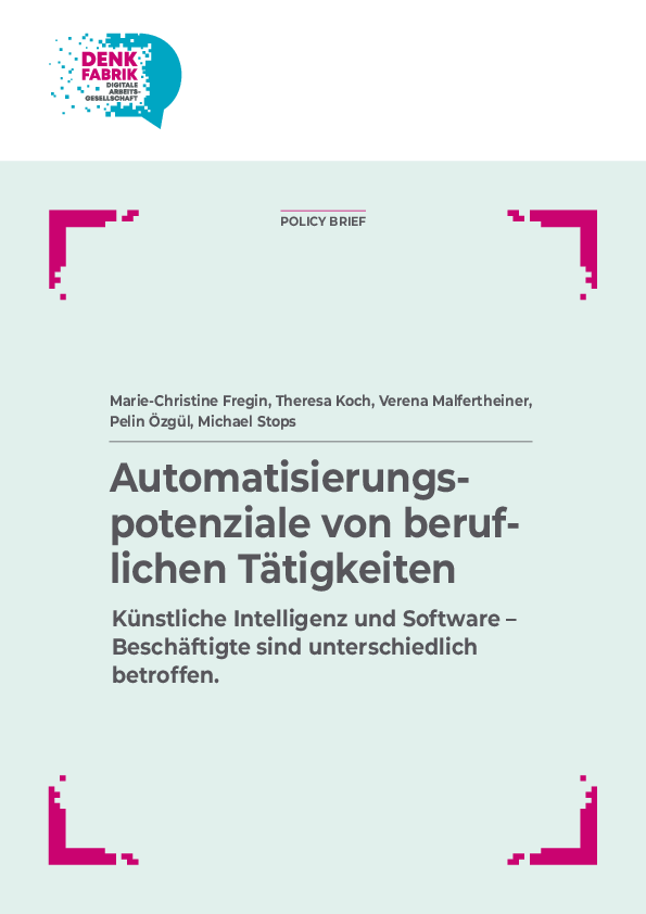 Automatisierungspotenziale von beruflichen Tätigkeiten: Künstliche Intelligenz und Software – Beschäftigte sind unterschiedlich betroffen.